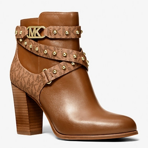 Size 11 MK Kincaid Studded Logo Trim Ankle Boot - Picture 2 of 13